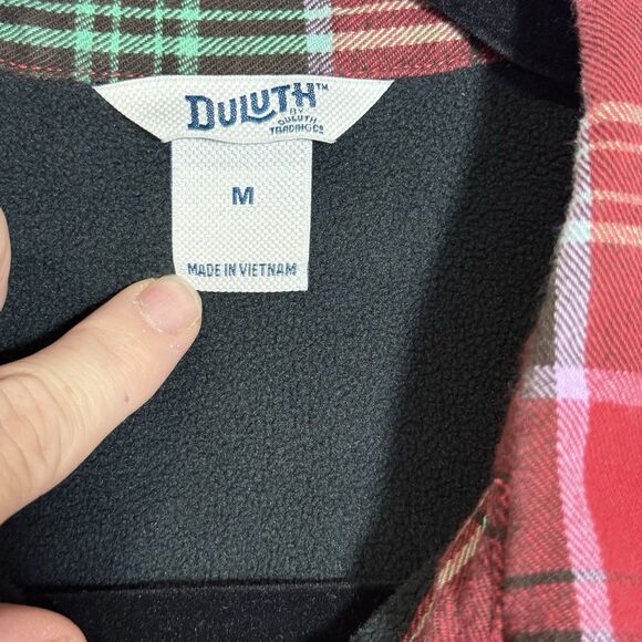 Duluth Free Swingin' Fleece Lined Neon Red Plaid Flannel Shirt Jacket Women's M - Picture 3 of 12